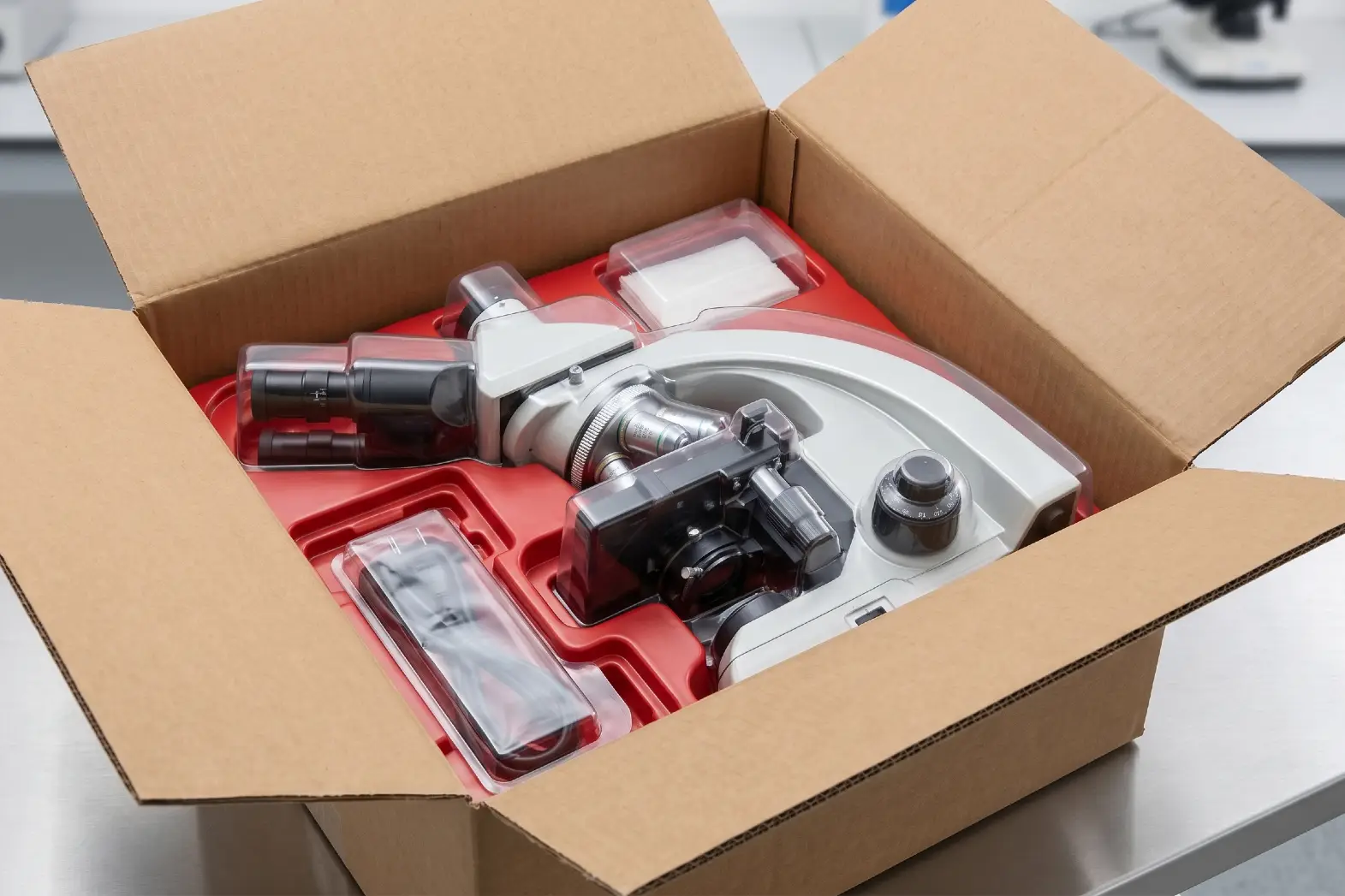 Packaging for a microscope