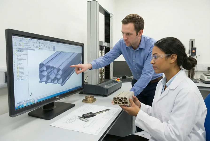 Man and woman discussing design as R&D partnership